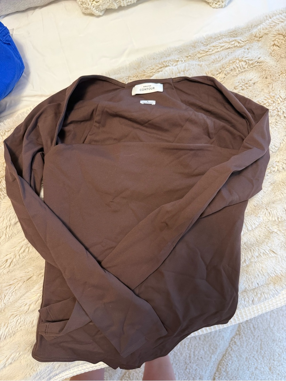 Aritzia Contour Long Sleeve Bodysuit in Brown